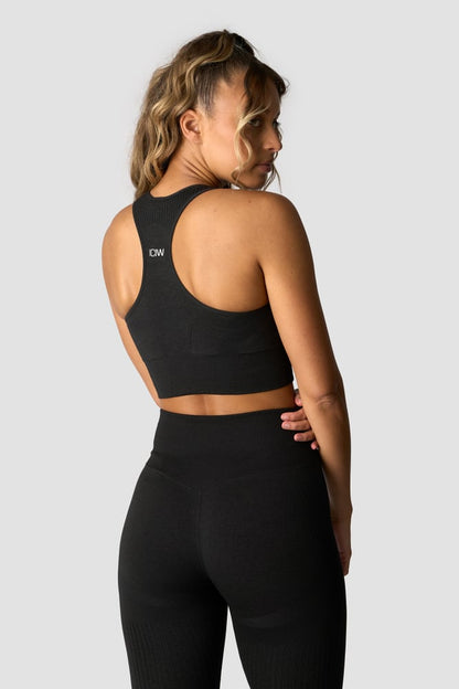 soft seamless sports bra black