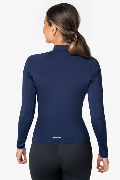 Dark Blue Essential Long Sleeve - for dame - Famme - Training Long Sleeve