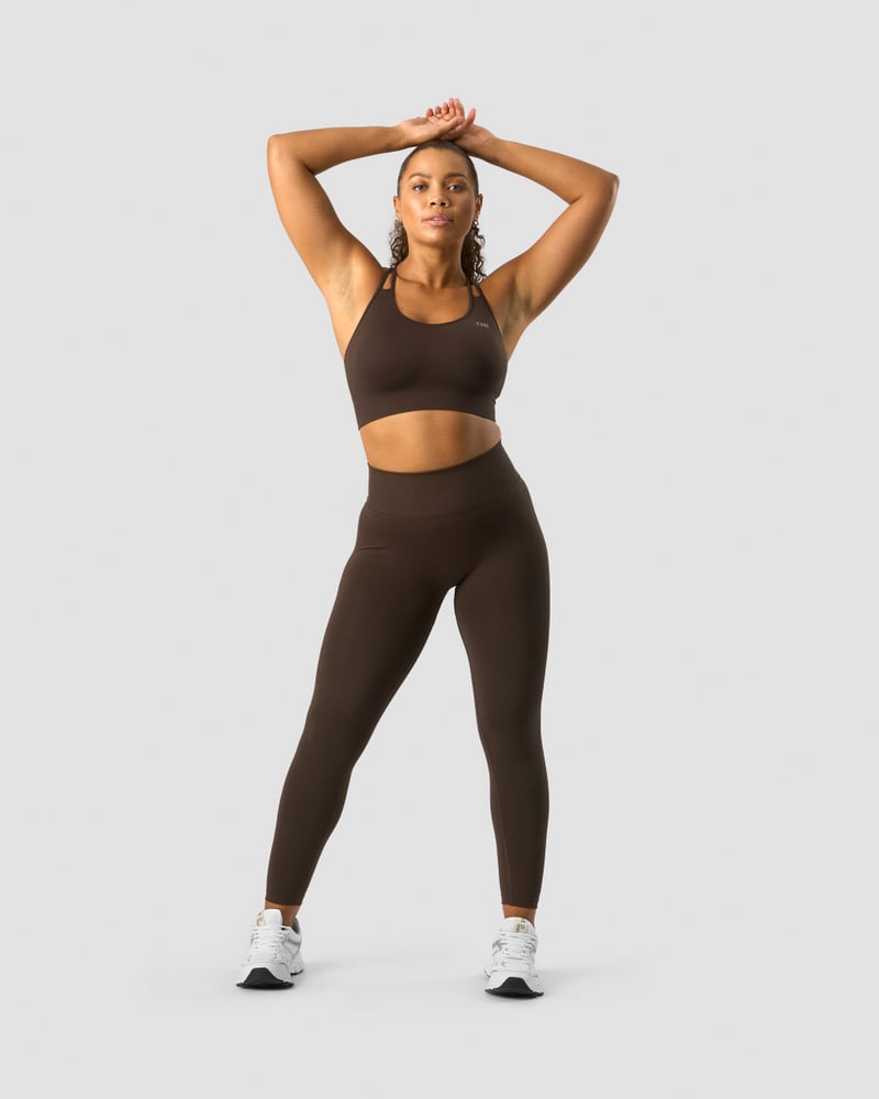 define seamless v-shape tights dark brown