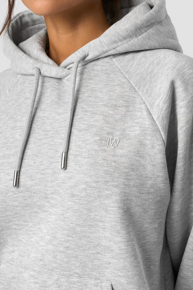 everyday hoodie wmn light grey melange