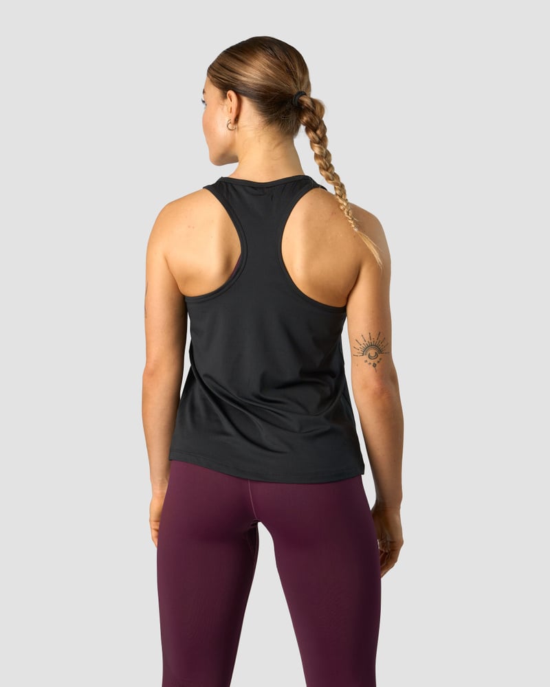 high neck tank top black