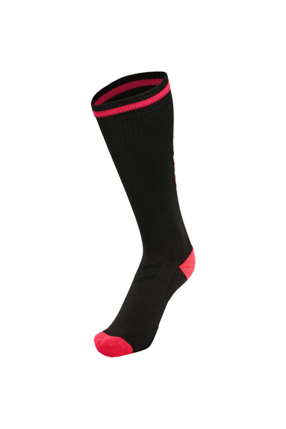 HUMMEL - Elite Indoor Sock High - Black/diva Pink