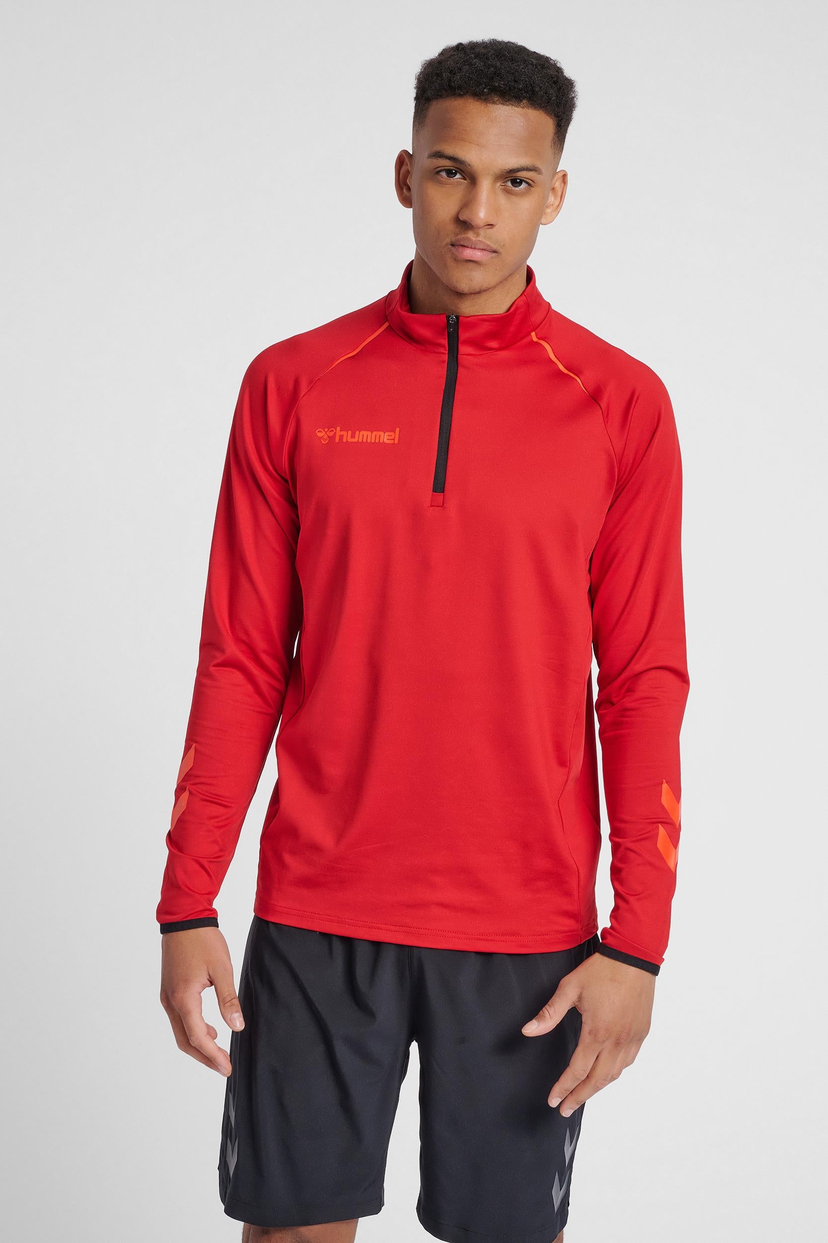 HUMMEL - Hmlauthentic Pro Half Zip Sweat - Chili Pepper