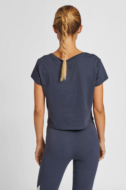 HUMMEL - Hmllegacy Woman Cropped T-shirt - Blue Nights