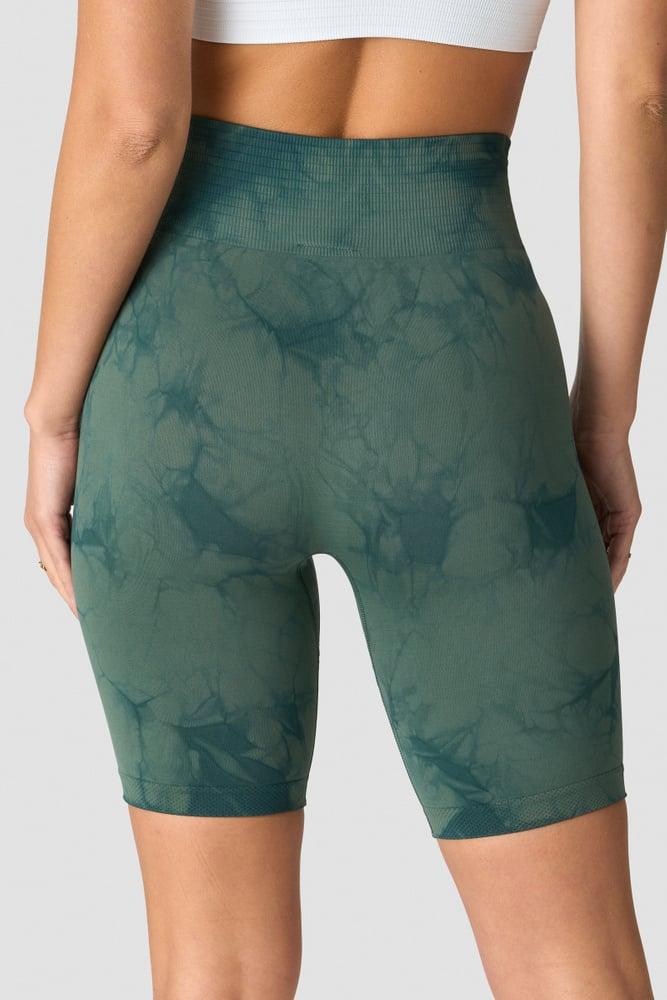 ICANIWILL - Define Seamless Tie Dye Biker Shorts - Dark Green