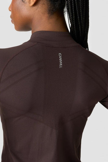 ICANIWILL - Everyday Seamless 1/4 Zip - Chocolate Brown