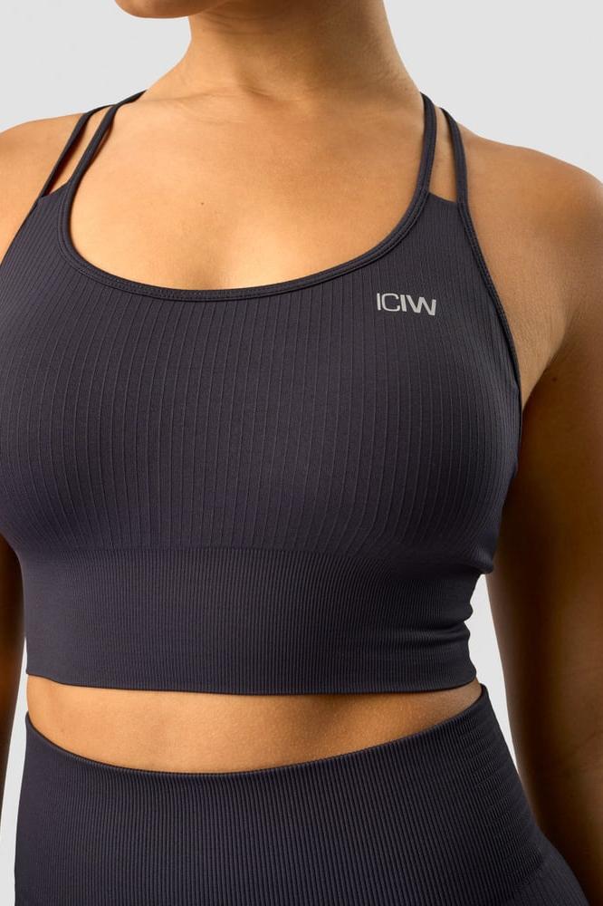 ICANIWILL - Ribbed Define Seamless Sports Bra - Dk Graphite