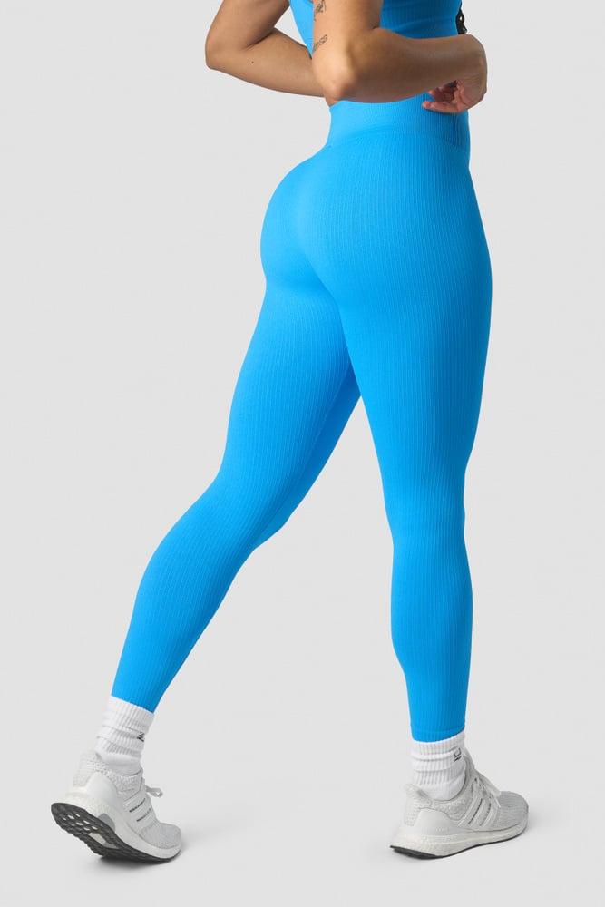 ICANIWILL - Ribbed Define Seamless Tights - Azure Blue