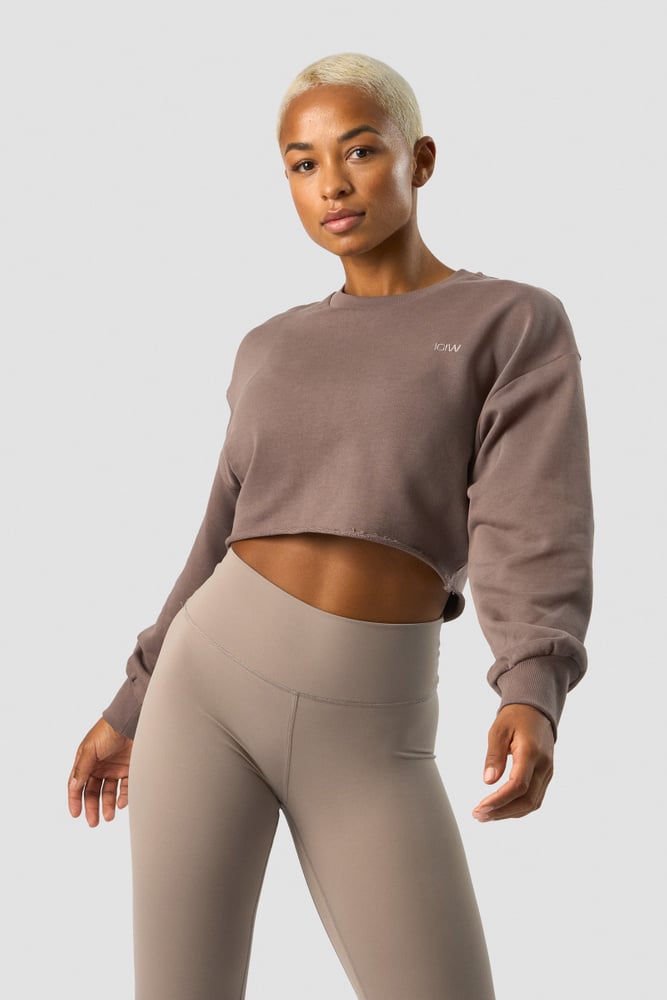 nimble cropped crewneck dusty brown