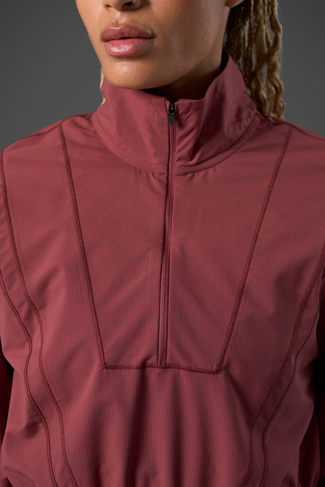 reboot cropped 1/4 zip brick red