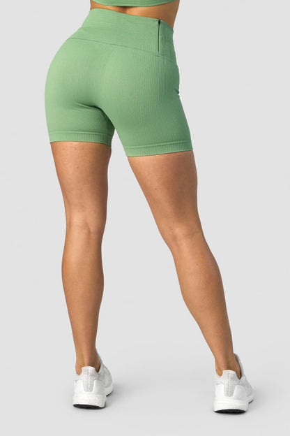 ribbed define seamless pocket shorts light green