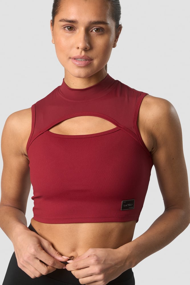 shourai cropped tank top wmn blood red