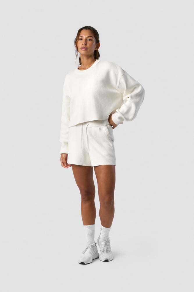 soft knit cropped crewneck white