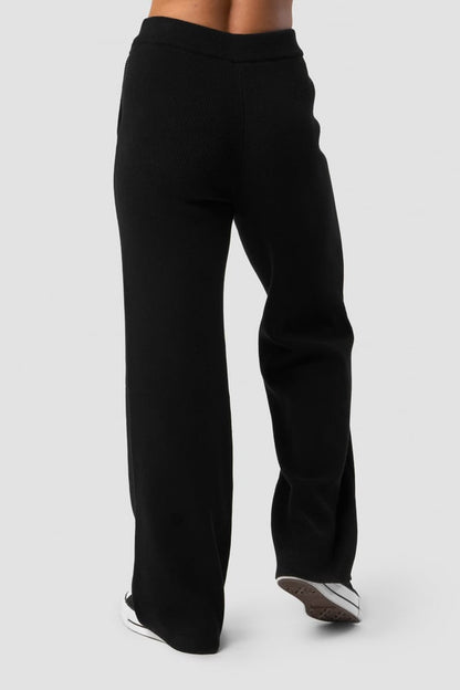 soft knit pants black