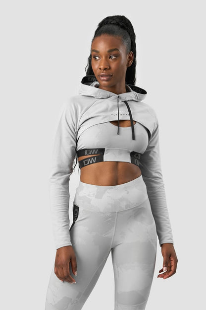 ultimate training cropped hoodie light grey