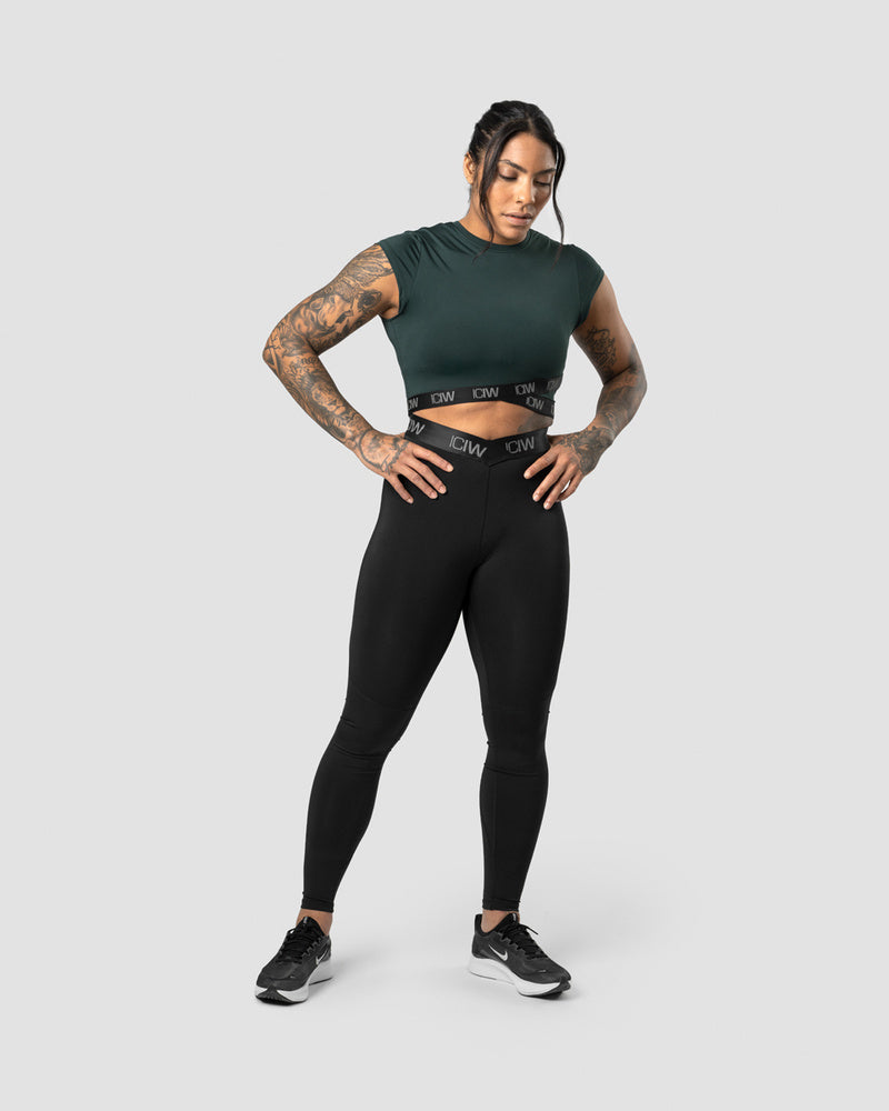 ultimate training cropped t-shirt deep green